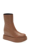 Paloma Barceló Paloma Barcelo Frida Iris Leather Wedge Boot In Cuoio