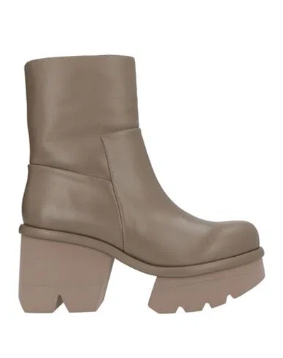 Paloma Barceló Hanne Woman Ankle Boots Taupe Size 10 Leather In Multi