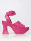 Paloma Barceló Woman Sandals Fuchsia Size 8 Leather In Pink