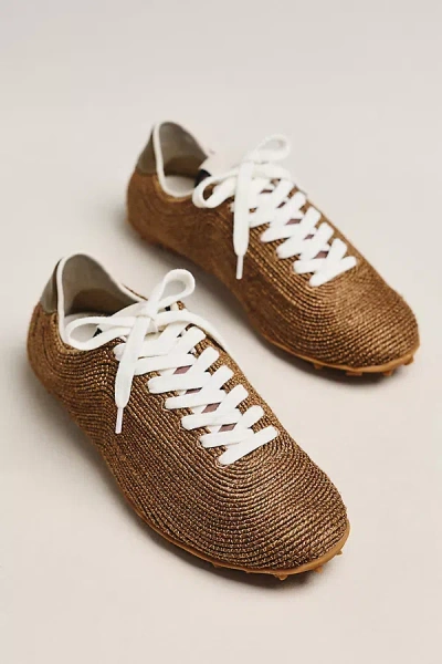 Paloma Barceló Hester Raffia Sneakers In Brown