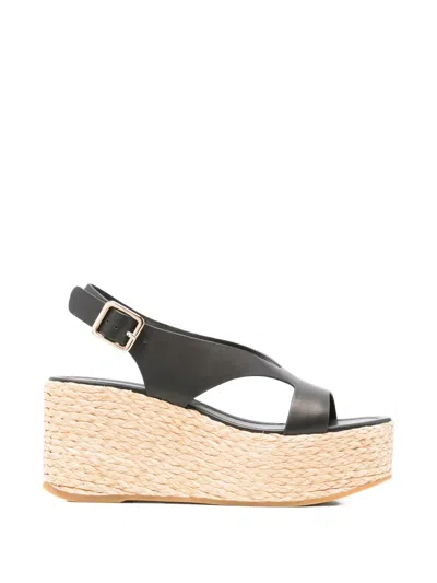 Paloma Barceló Hudson Platform Leather Sandals In Black