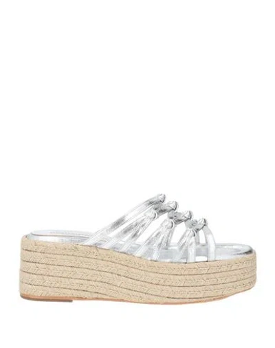 Paloma Barceló Jama Woman Espadrilles Silver Size 7 Leather