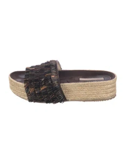 Pre-owned Paloma Barceló Jute Printed Espadrilles In Neutral