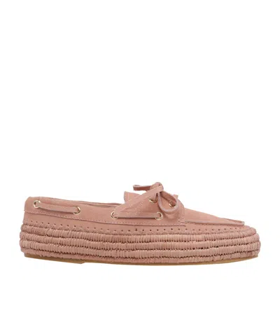 Paloma Barceló Penelope Raffia-upper Mules In Pink