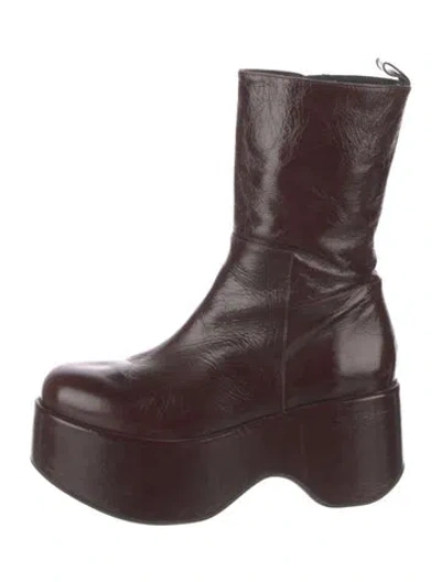 Pre-owned Paloma Barceló Leather Boots In Burgundy