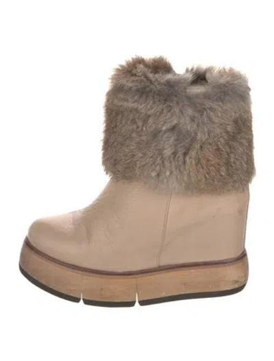 Pre-owned Paloma Barceló Leather Boots In Neutral