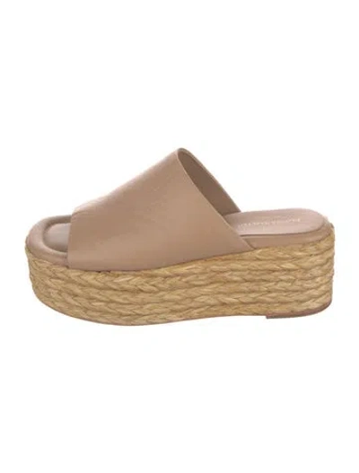 Pre-owned Paloma Barceló Leather Braided Accents Espadrilles In Neutral