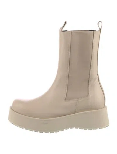 Pre-owned Paloma Barceló Leather Chelsea Boots In Neutral