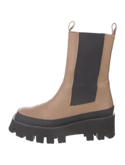 Pre-owned Paloma Barceló Leather Chelsea Boots In Neutral