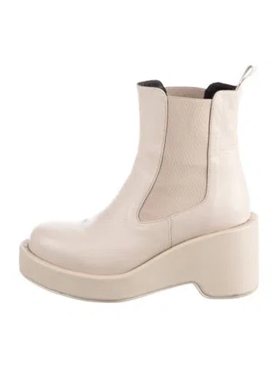 Pre-owned Paloma Barceló Leather Chelsea Boots In Neutral