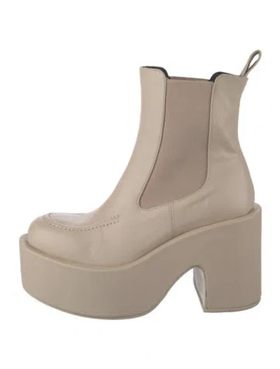 Pre-owned Paloma Barceló Leather Chelsea Boots In Neutrals