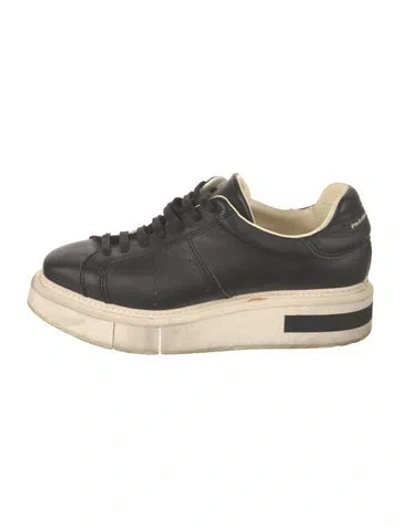 Pre-owned Paloma Barceló Leather Chunky Sneakers In Black