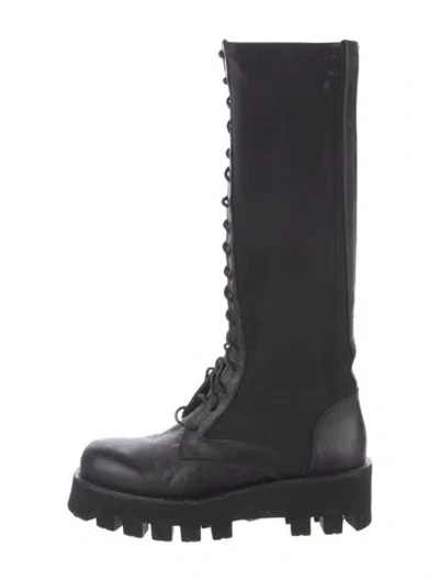 Pre-owned Paloma Barceló Leather Combat Boots In Black