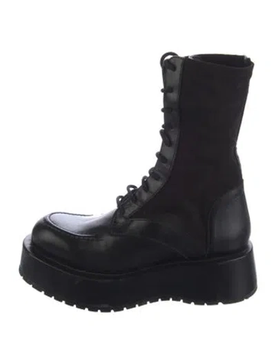 Pre-owned Paloma Barceló Leather Combat Boots In Black