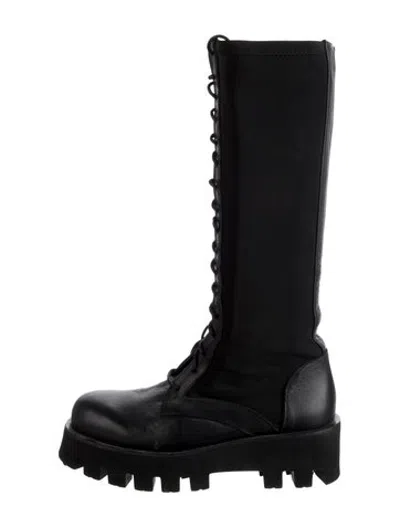 Pre-owned Paloma Barceló Leather Combat Boots In Black