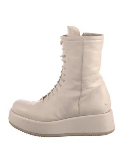 Pre-owned Paloma Barceló Leather Combat Boots In Neutral