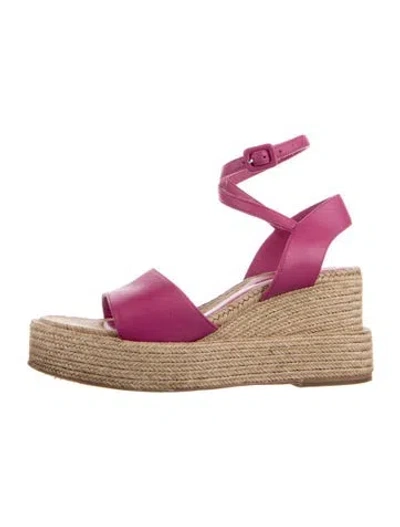 Pre-owned Paloma Barceló Leather Espadrilles In Pink