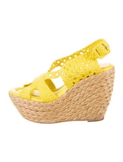 Pre-owned Paloma Barceló Leather Espadrilles In Yellow