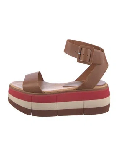 Pre-owned Paloma Barceló Leather Flats In Brown