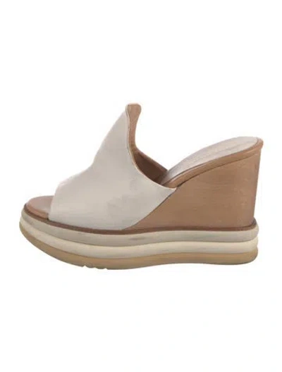 Pre-owned Paloma Barceló Leather Mules In Neutrals