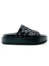 Paloma Barceló Paloma Barcelo Leather Nadira Flat Sandals In Black