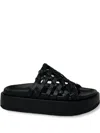 Paloma Barceló Leather Platform Sandals In Black