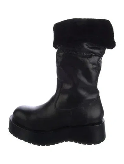 Pre-owned Paloma Barceló Leather Rain Boots In Black