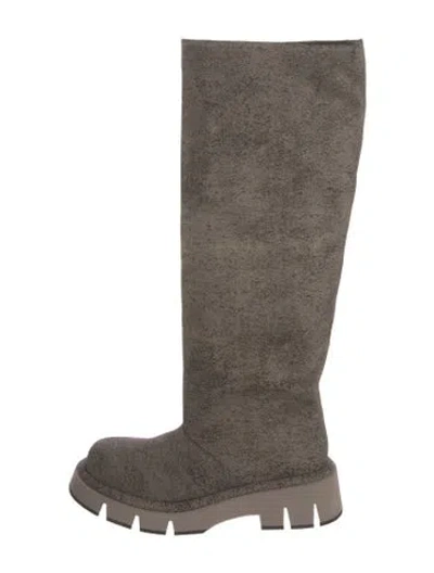 Pre-owned Paloma Barceló Leather Riding Boots In Gray