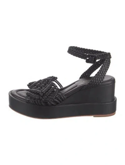 Pre-owned Paloma Barceló Leather Sandals In Black/blue