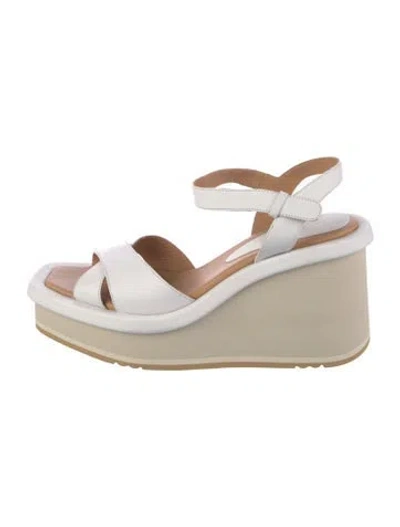 Pre-owned Paloma Barceló Leather Sandals In Neutrals