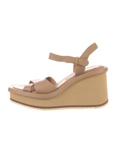 Pre-owned Paloma Barceló Leather Sandals In Neutrals