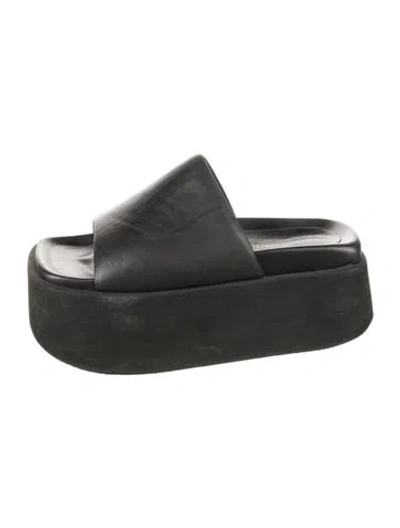 Pre-owned Paloma Barceló Leather Slides In Black