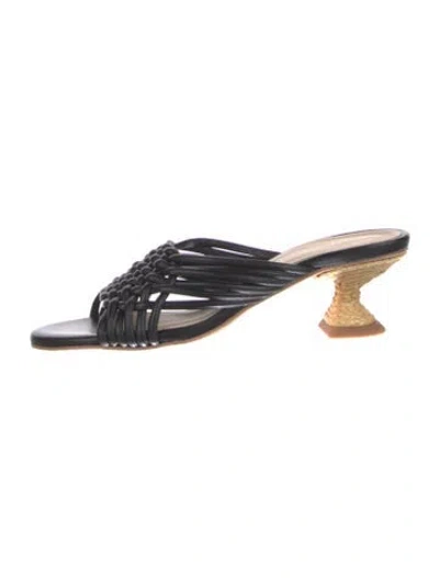 Pre-owned Paloma Barceló Leather Slides In Black