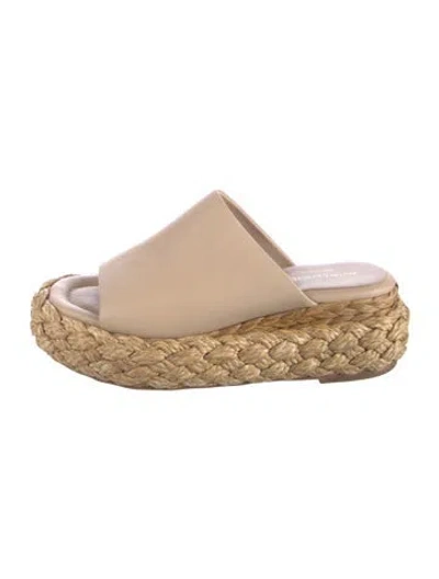 Pre-owned Paloma Barceló Leather Slides In Neutral