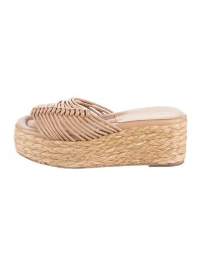 Pre-owned Paloma Barceló Leather Slides In Neutrals