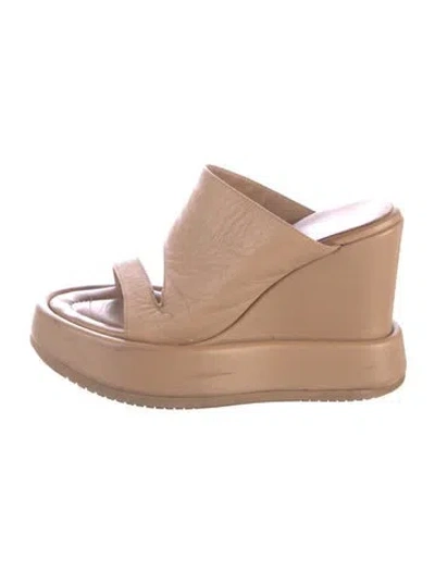 Pre-owned Paloma Barceló Leather Slides In Neutrals