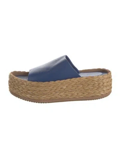 Pre-owned Paloma Barceló Leather Slides In Neutrals/purple