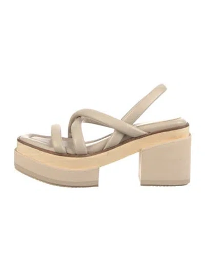 Pre-owned Paloma Barceló Leather Slingback Sandals In Brown