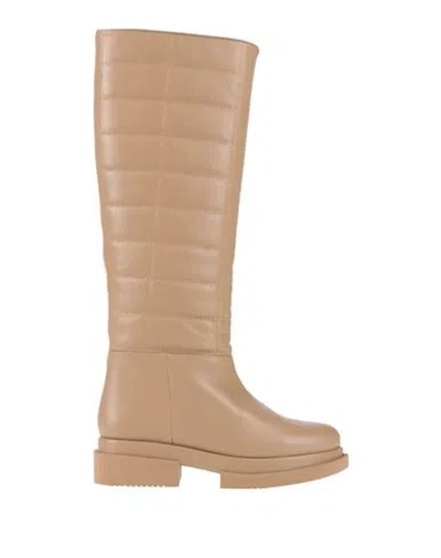 Paloma Barceló Lola Woman Boot Light Brown Size 6 Leather In Sand