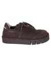 Paloma Barceló Low-top Sneakers In Brown Suede With Embossed Logo In Brown