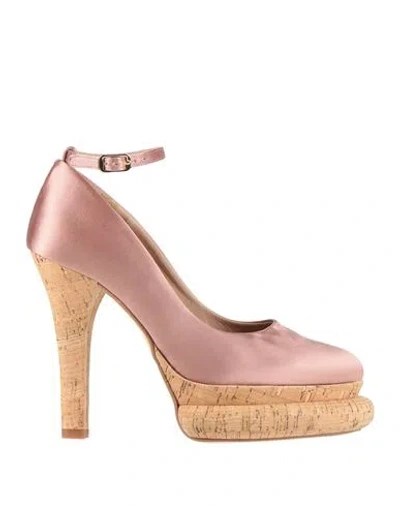 Paloma Barceló Lya Woman Pumps Antique Rose Size 6 Textile Fibers In Pink