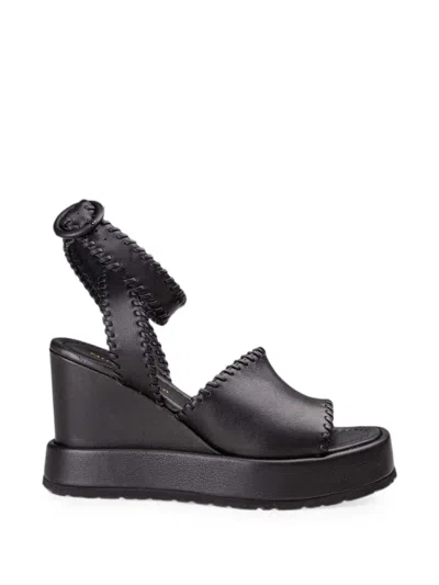 Paloma Barceló Manun Wedge Sandals In Black