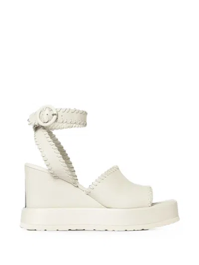 Paloma Barceló Manun Whipstitch-trim Wedge Sandals In Animal Print