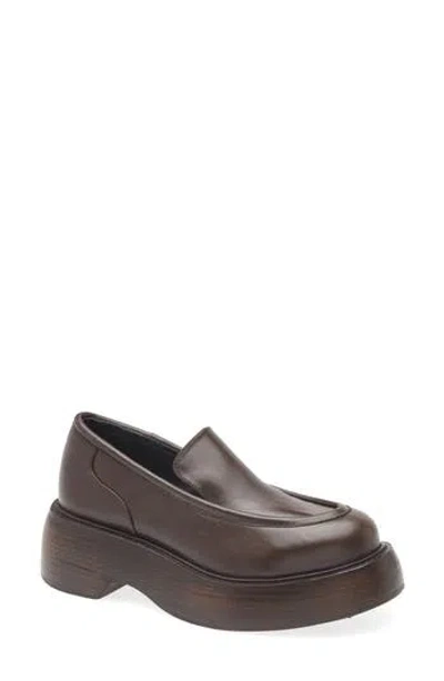 Paloma Barceló Paloma Barcelo Marron Gala Platform Loafer In Moka