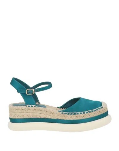 Paloma Barceló Mia Woman Espadrilles Deep Teal Size 9.5 Textile Fibers In Blue