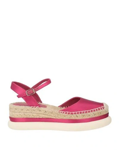Paloma Barceló Mia Woman Espadrilles Magenta Size 8 Textile Fibers In Pink