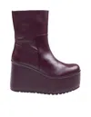 Paloma Barceló Nappa Leather Ankle Boot In Red