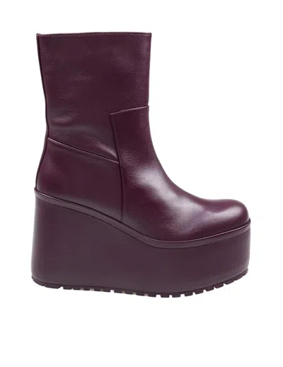Paloma Barceló Nappa Leather Ankle Boot In Red