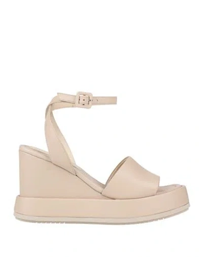 Paloma Barceló Nerine Woman Sandals Beige Size 9 Leather In Neutral