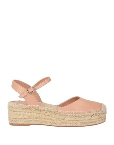 Paloma Barceló New Lissa Woman Espadrilles Blush Size 8 Leather In Pink